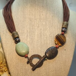 ⭐Silpada Three Stone Silk Cord Necklace